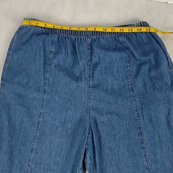 Orvis Blue Elastic Waist Band 100 % Cotton Capri Size 14 - Picture 3 of 8